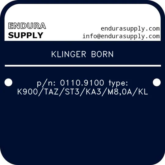 klinger-born-pn-01109100-type-k900tazst3ka3m80akl