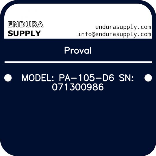 proval-model-pa-105-d6-sn-071300986