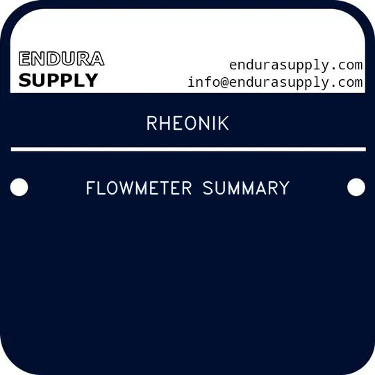 rheonik-flowmeter-summary